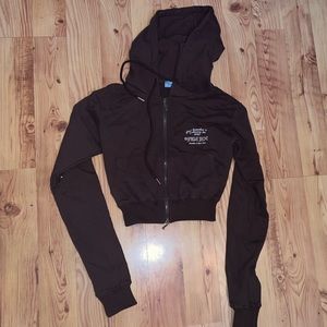 Chocolate brown zip up sweater